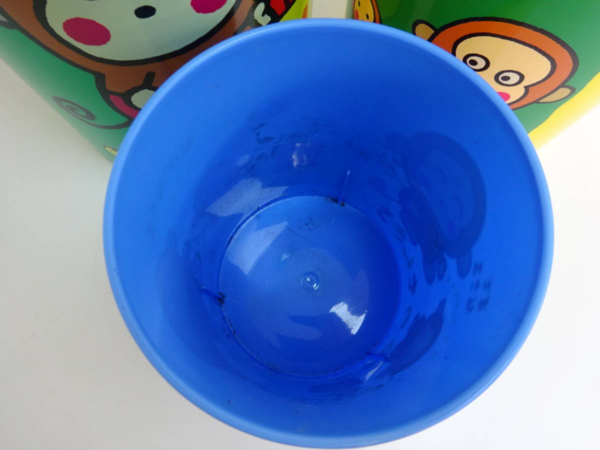 220722Aおさるのもんきち サンリオ ゴミ箱 インテリアボックス 当時物 