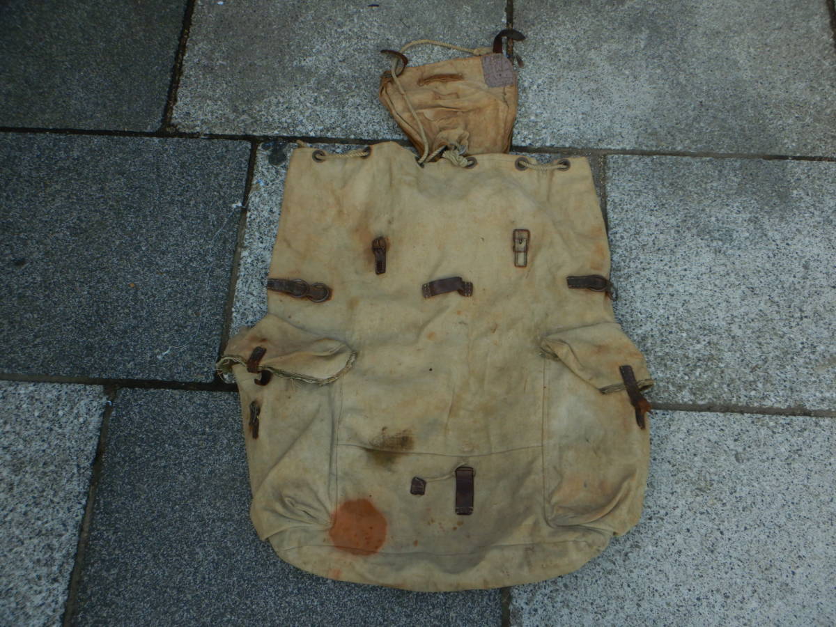 昭和初期 戦前 戦中 背嚢 リュックサック 帆布 空襲 疎開 買出し