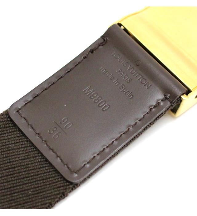 SALE 美品 ルイヴィトン サンチュール ベンガル ベルト キャンバス 茶 