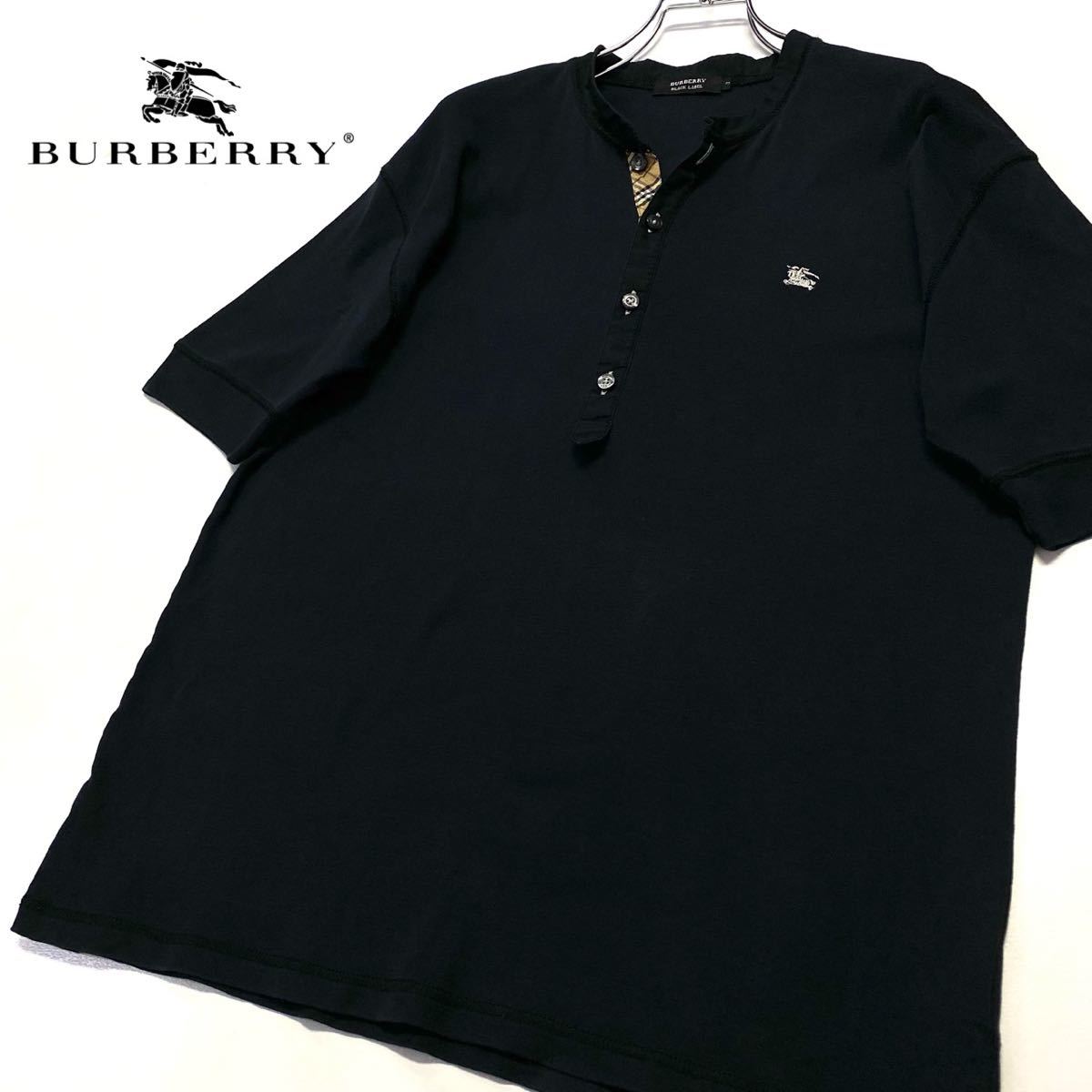 Burberry/バーバリーブラックレーベル Tシャツ メンズ3 ブラック L相当 刺繍ナイトロゴ
