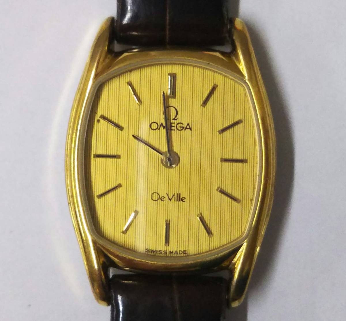 ジャンク OMEGA オメガ Deville デビル クォーツ 腕時計 金文字盤 