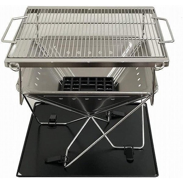 キザキ 焚火台 KO-G002 40×40×58cm ポータブル BBQ バーベキュー コンロ グリル 折りたたみ 焚き火 キャンプ 定価￥13000 新品■DK681s■