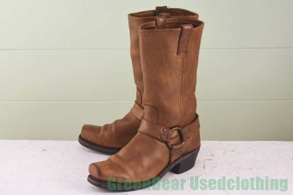 R999◆USA製【フライ FRYE】ビンテージ リングブーツ 良い味 ワイズ細め 茶 ブラウン メンズ 9.5M 27.5cm