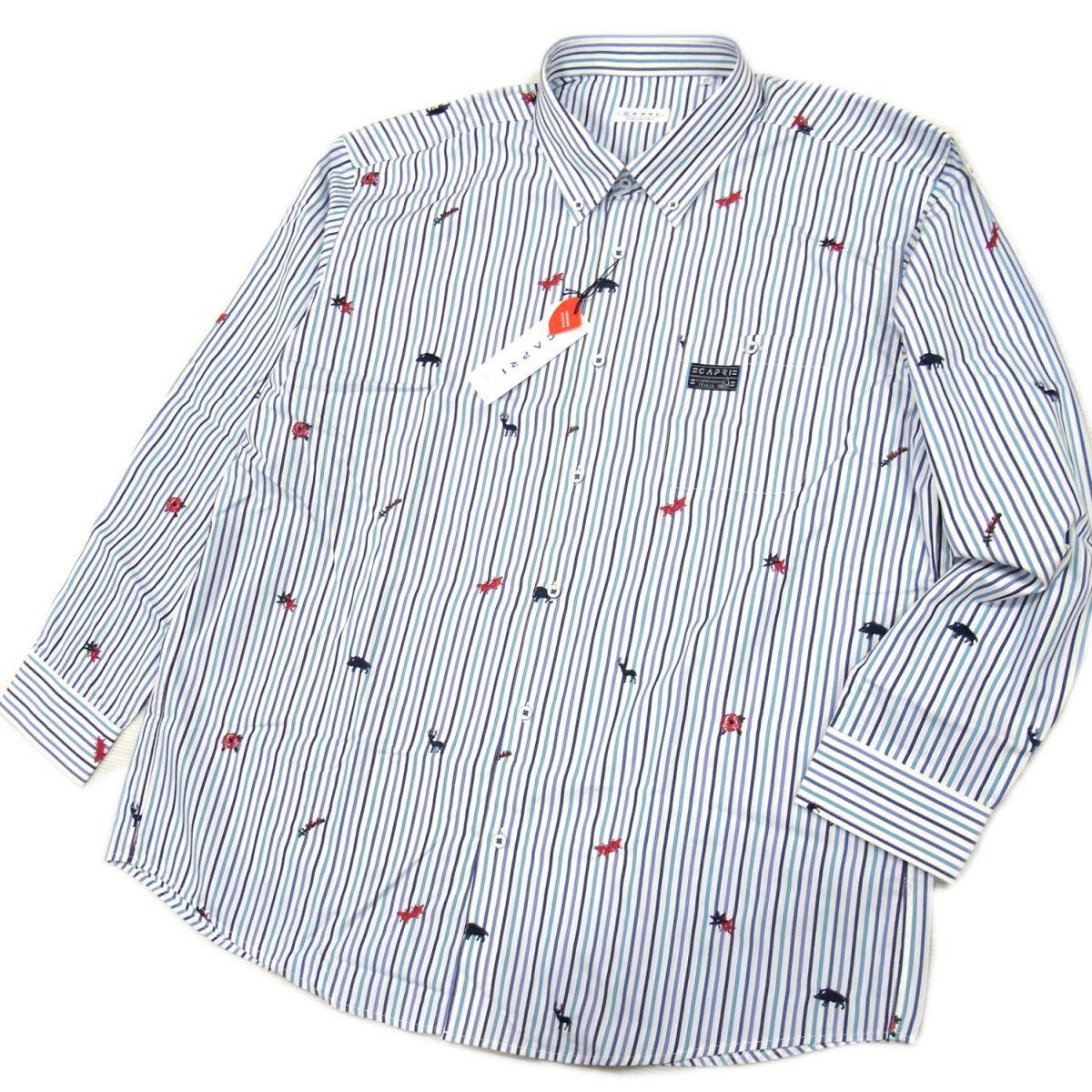 新品 定価2万5000円以上○カプリ オーバーシャツ 総柄 ボタンダウン 