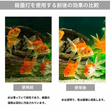 15W UV滅菌ランプ 水中殺菌灯 UVライト 水族館滅菌ライト 紫外線滅菌 水族館 水槽 魚タンク 観賞魚用 110V-120_8