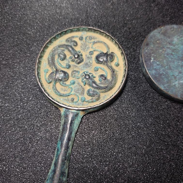 1円スタート 骨董品 時代物 古鏡 銅鏡 青銅器 2点まとめ まとめ