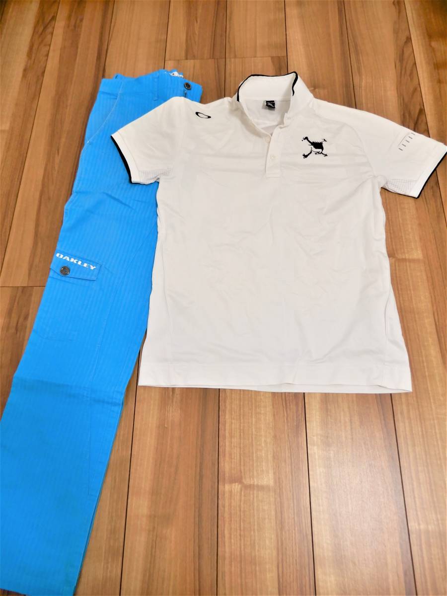 中古 オークリー シャツ:M パンツ：32 スカル セットアップ ホワイト
