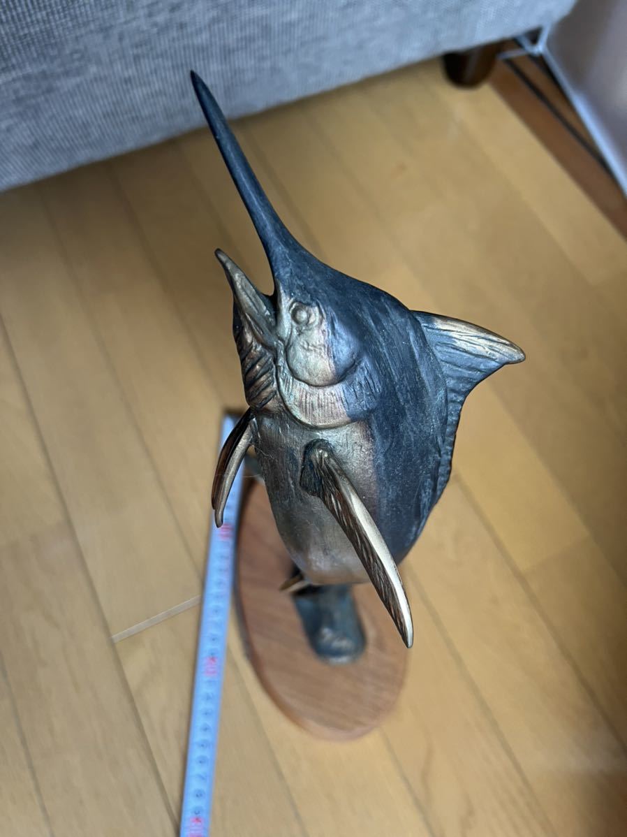 高さ43cm：カジキ【ブロンズ像】 インテリア 彫刻 銅像 オブジェ