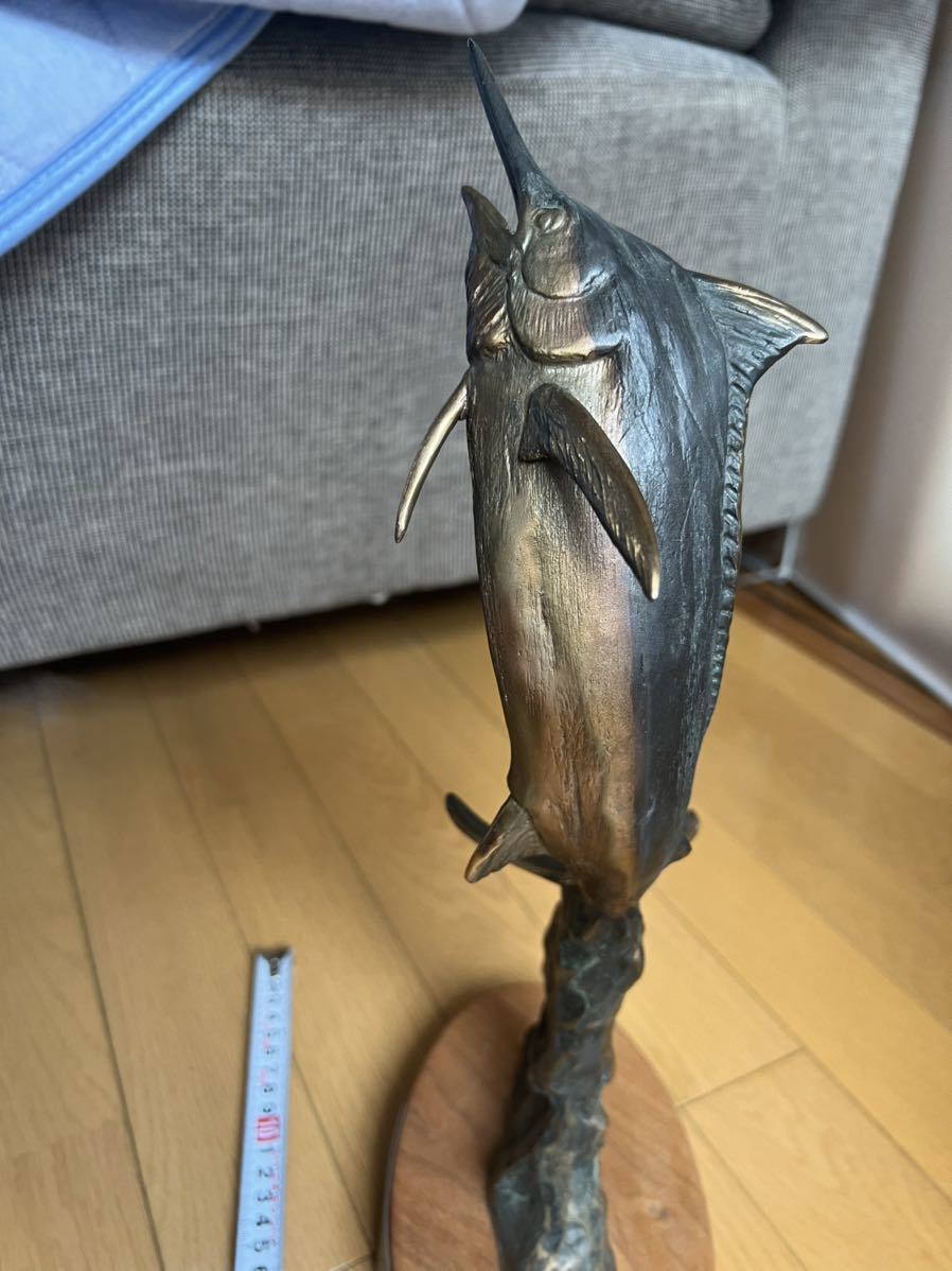 高さ43cm：カジキ【ブロンズ像】 インテリア 彫刻 銅像 オブジェ