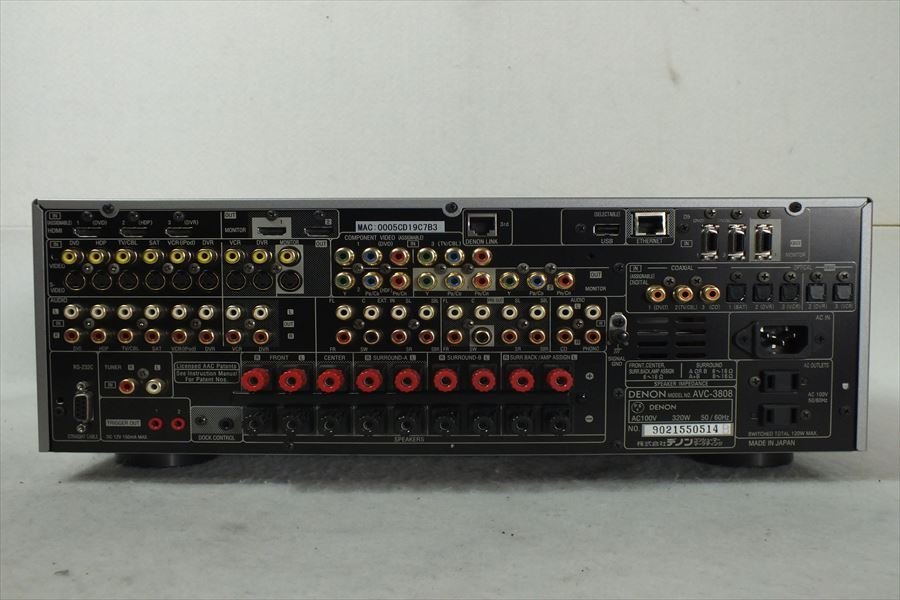 ☆DENON デノン AVC-3808 アンプ リモコン有り 現状品 中古