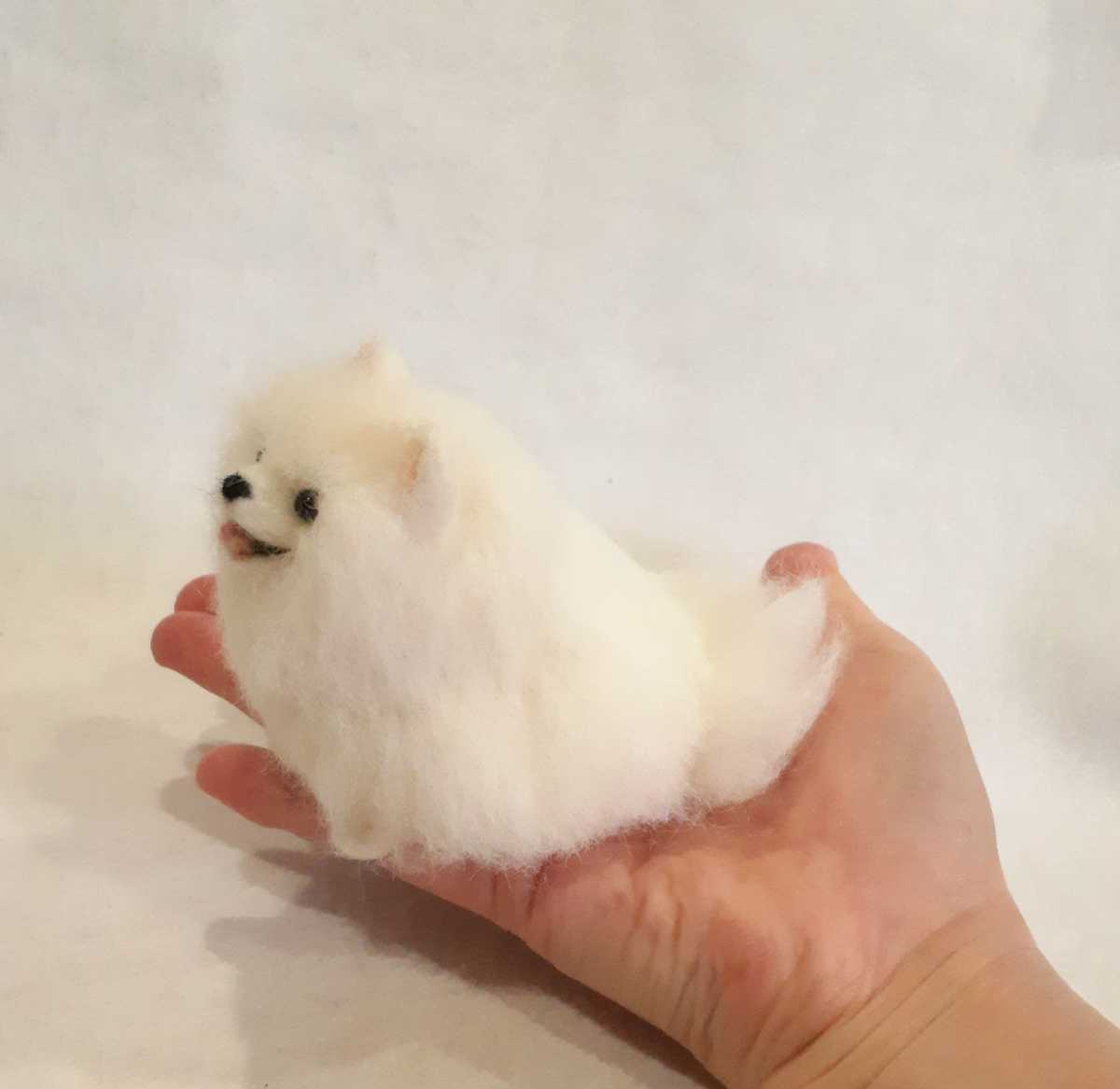 まんまる笑顔のポメラニアン 羊毛フェルト ハンドメイド 犬