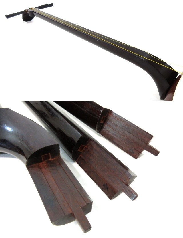 三味線 金細 二本溝 子持ち綾杉胴 五厘大胴 高級津軽三味線 金細二本