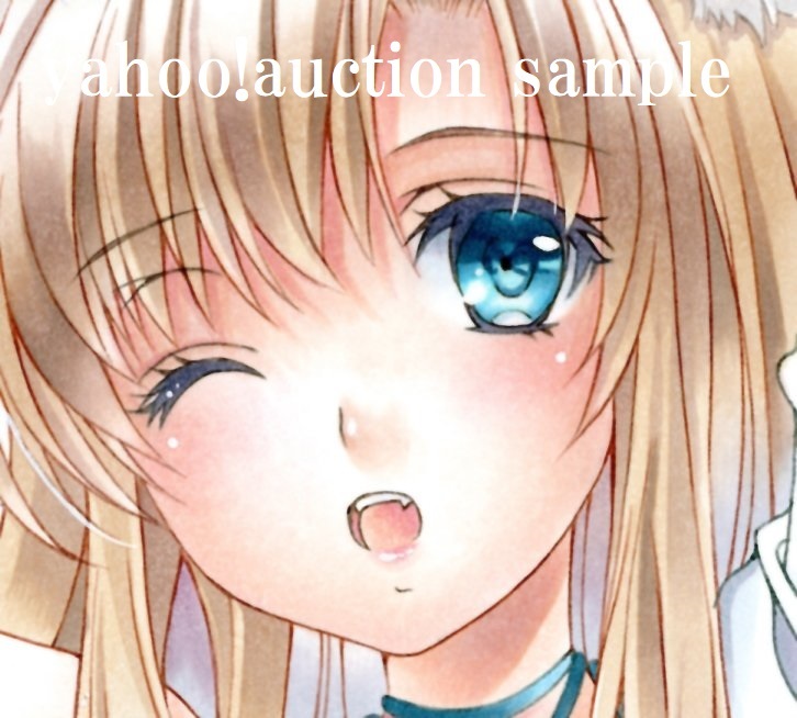 手描きオリジナルイラスト【猫耳水着さん】色紙(手描きイラスト)｜売買