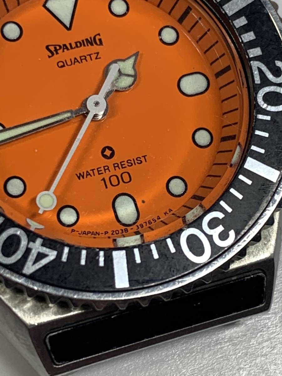 シチズン スポルディング オレンジ 100m ダイバー メンズ 1408-394844