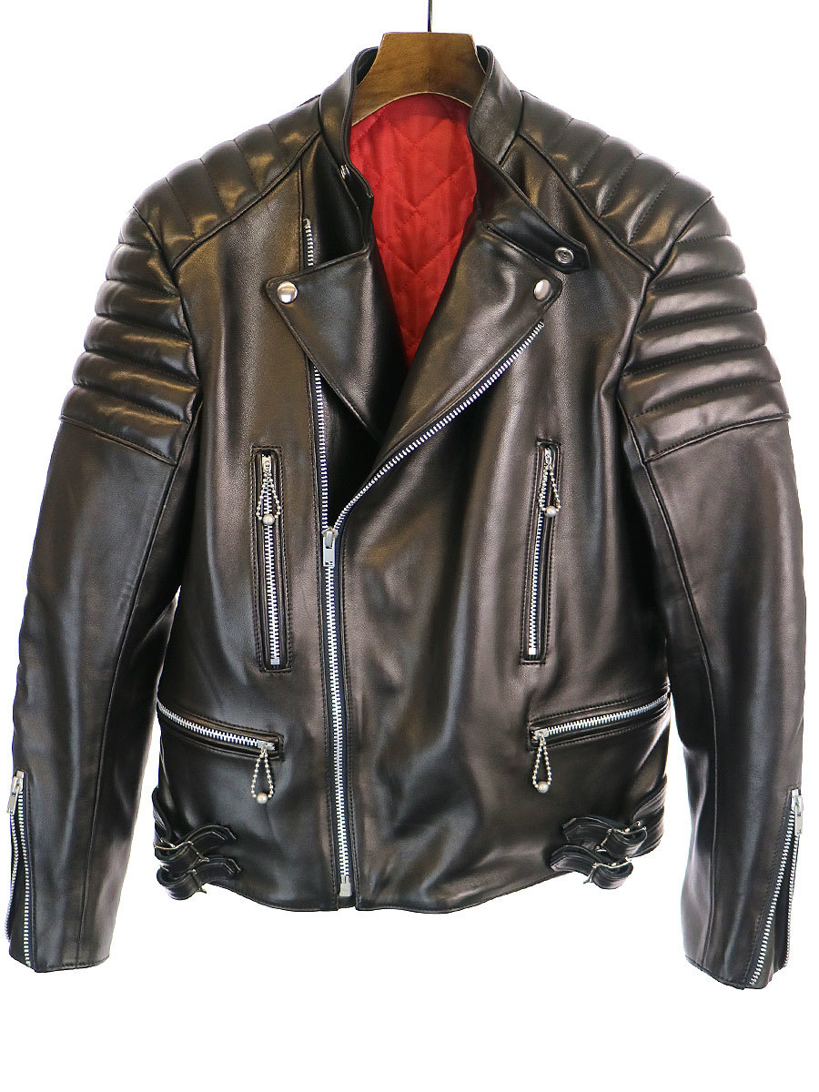 SCYE サイ 15AW Lamb Nappa Leather Biker Jacket ラムレザーバイカージャケット ブラック 36 メンズ