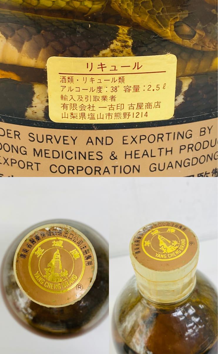 古酒 三蛇酒 YANG LING - 未開栓 Yahoo!オークション ハブリキュール
