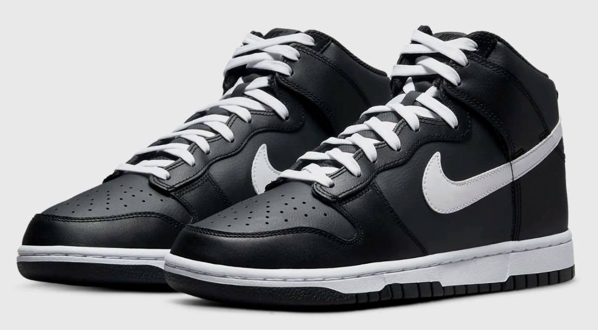 新品 27cm NIKE ナイキ ダンク HIGH レトロ 黒 白 ブラック 箱付き  