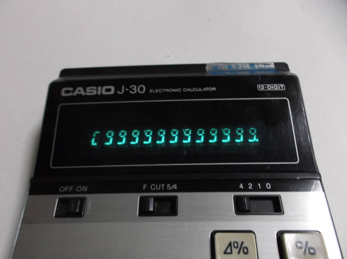 J-30 電卓 12桁 CASIO レトロ 動作OKCASIO 蛍光表示管 VFD 昭和 中古 