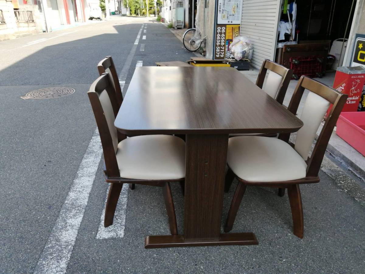 中古】大阪引取限定 ニトリ ダイニングテーブル 椅子4脚 4000328 