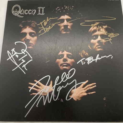 クイーン QUEEN ブライアン・メイ Queen レコード 直筆サイン フレディ