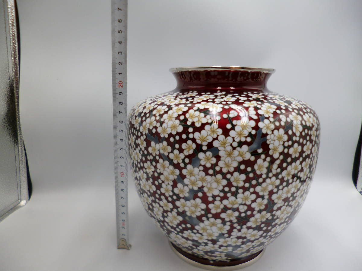 佐藤七宝店 七寳花瓶 七宝焼 花紋 台座付 花入 花器 【公式通販】