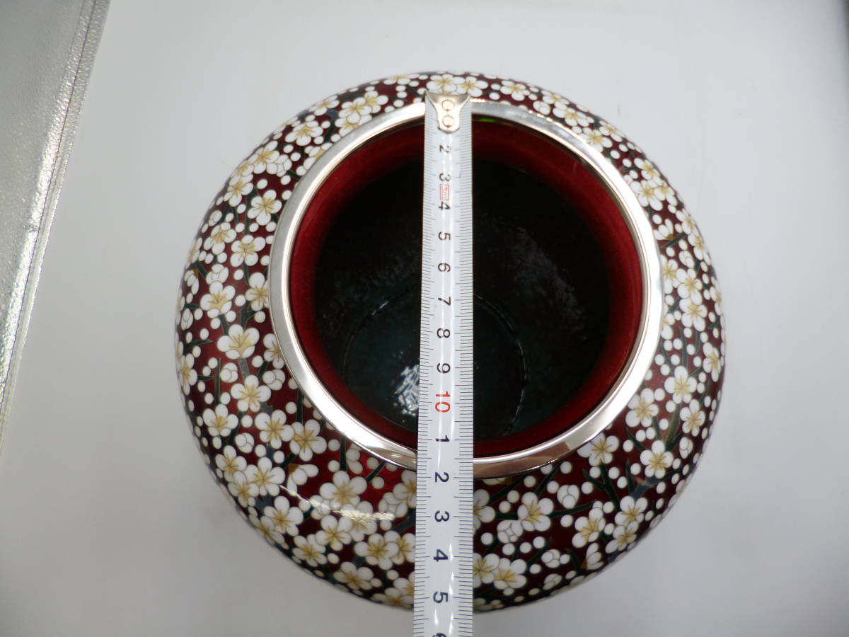 佐藤七宝店 七寳花瓶 七宝焼 花紋 台座付 花入 花器 【公式通販】