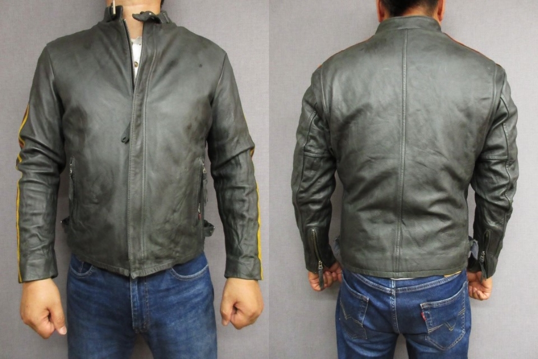 XL ショット クラシックレーサー シングルシングル ライダース レザー ジャケット Schott 革ジャン 40 42 LL 牛革