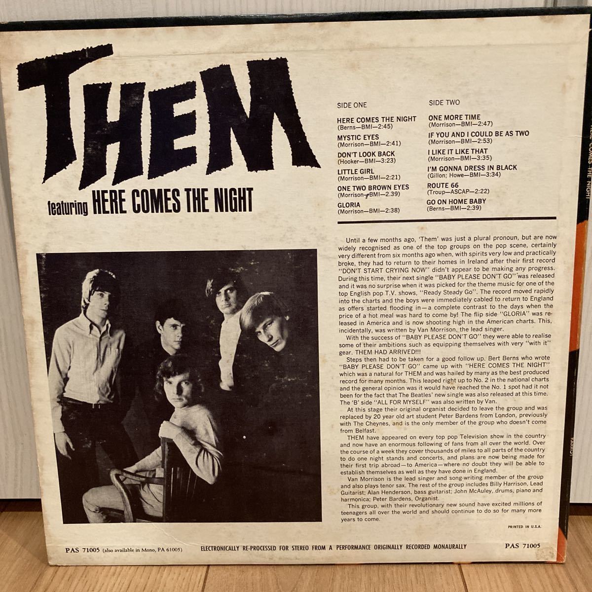 Them – Here Comes The Night – Vinyl (LP, Album, Stereo), 1965