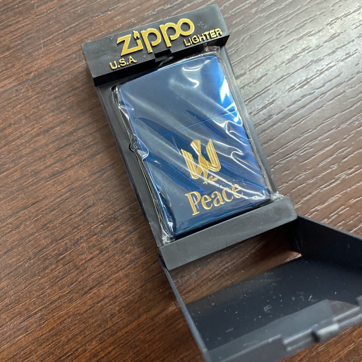 超希少 未着火 未使用品 Zippo Peace Blue Titanium 2000年 限定