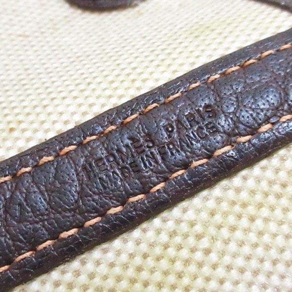 エルメス HERMES トートバッグ ガーデンパーティPM トワルアッシュ×レザー アイボリー×ダークブラウン シルバー金具 □F バッグ エルメス トートバッグ ガーデンパーティPM HERMESトートバッグ ☆本日限定！☆HERMES ネイビー&frasl;ブラック