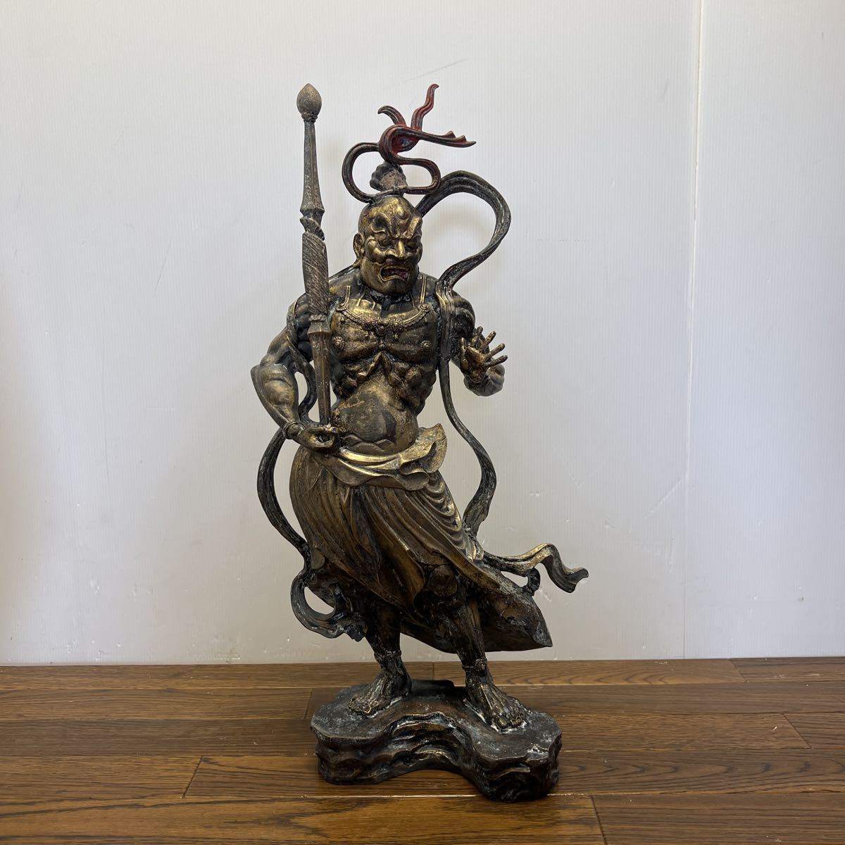 仁王像（阿形•吽形)一対仏像置物金剛力士像木彫