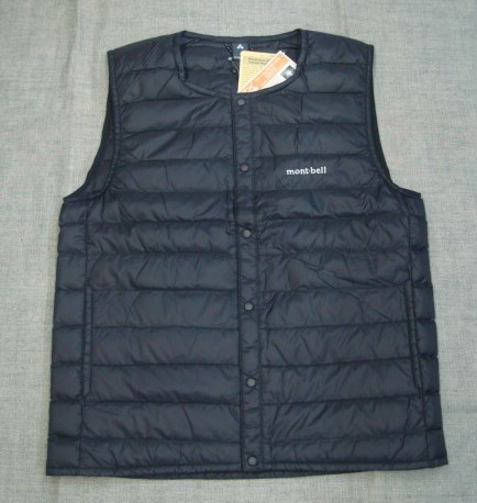 新品mont-bell(モンベル) スペリオダウン ラウンドネックベスト Men's ブラック(BK) M