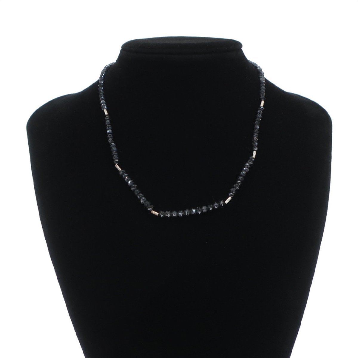 1円スタート 極美品 ブラックダイヤ ネックレス アクセサリー K18WG 