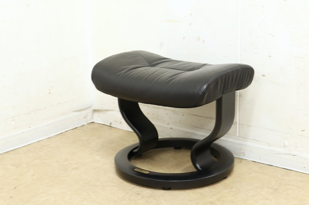 エコーネス・EKORNES】ストレスレス◇本革オットマン・スツール・黒