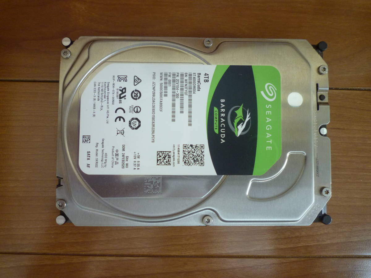 使用時間 4307時間◇正常判定◇SEAGATE ST4000DM004 ◇4TB 3.5インチ
