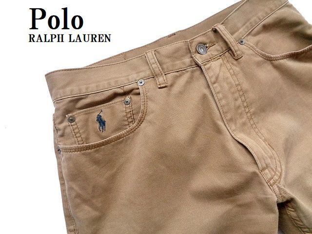 正規品，人気SALE Polo RALPH LAUREN ポロ ラルフローレン ポロプレイヤーロゴ刺繍 コットン パンツ W32 約81cm 同日3点(ボトムス)｜売買されたオークション情報、yahooの商品情報をアーカイブ公開 - オークファン 男性用