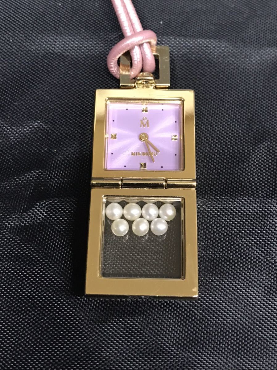 MIKIMOTO ミキモト ペンダントウォッチ 時計 7粒パール ネックレス型
