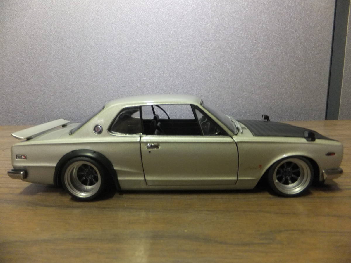 京商 1/18スカイライン GTRシルバー 2ドア カスタム 京商 ミニカー | 京商 サムライ 1/18 日産 スカイライン GT-R