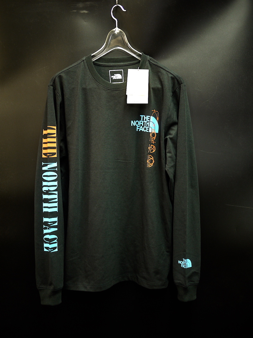 最新 US購入 正規新品 M/THE NORTH FACE RECYC EXPED TEE ノースフェイス 袖プリント ロンT 長袖 Tシャツ / ブラック