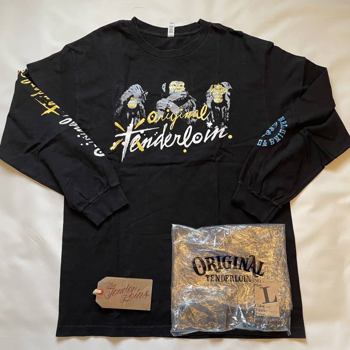 TENDERLOIN テンダーロイン L⁄S TEE L ロンT T.W.B.P.M XL T BLACK