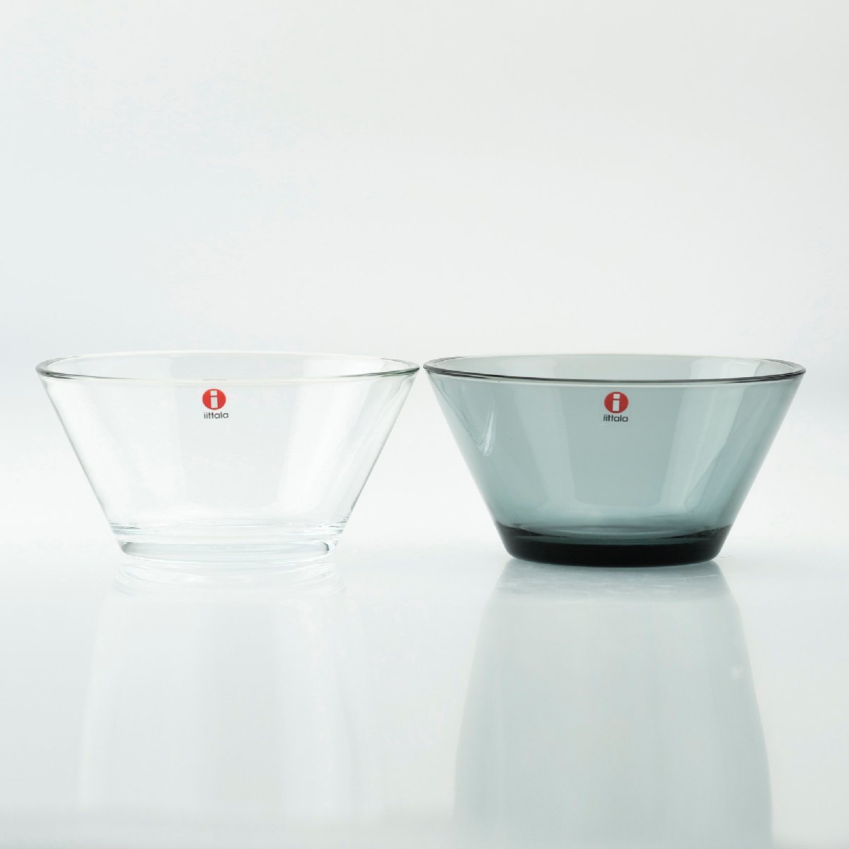 iittala/イッタラ kartio/カルティオ ボウル 2個セット クリア＆グレー 