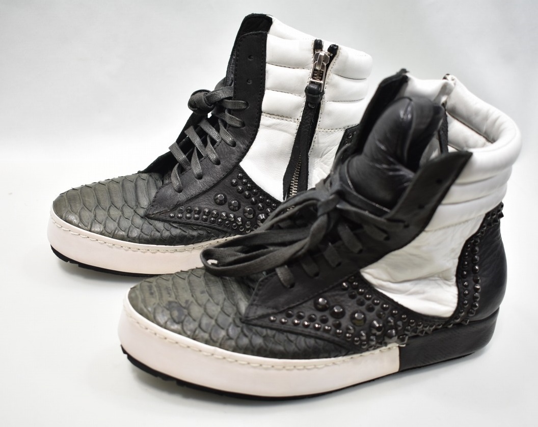 kmrii レザー パイソンブーツ 42 KMRII - High leather boots with