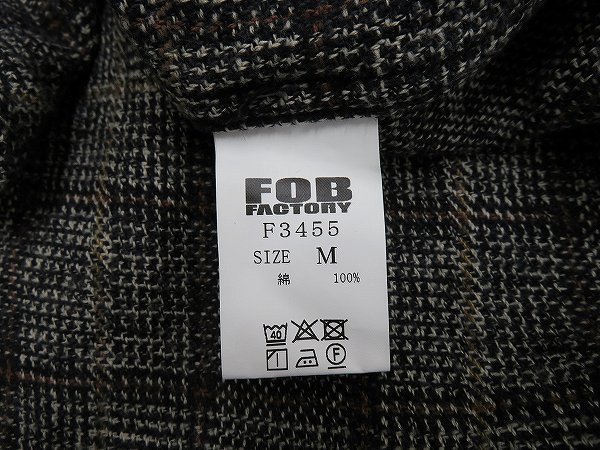 6T7777/FOB FACTORY バンドカラーツイードシャツ F3455 エフオービー