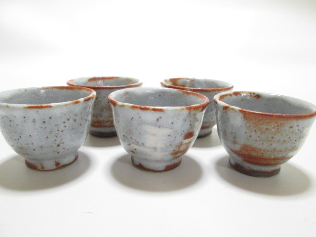 安い，HOT [aug3 NN523] 未使用品 美濃焼 嵐志野 秀泉陶苑 宝瓶揃 5客 煎茶道具 茶道具 煎茶器 茶器 セット 秀泉