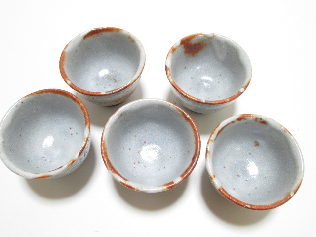 安い，HOT [aug3 NN523] 未使用品 美濃焼 嵐志野 秀泉陶苑 宝瓶揃 5客 煎茶道具 茶道具 煎茶器 茶器 セット 秀泉