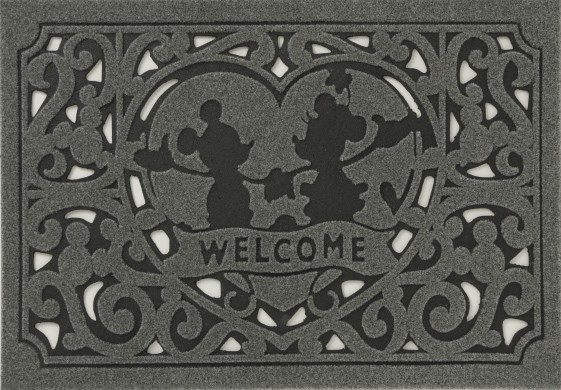 【即納】玄関マット ハート グレー SD-2173 約46×76×0.7cm 玄関マット 屋外 水洗い可 セトクラフト ミッキー ミニー エントランス