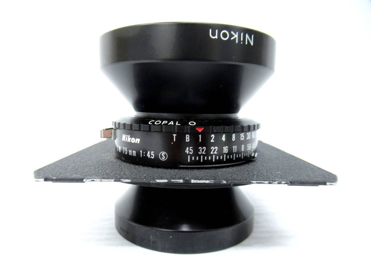 Nikon/ニコン】申②1//NIKKOR-SW 75mm 1:4.5/COPAL.O付き 防湿庫保管品