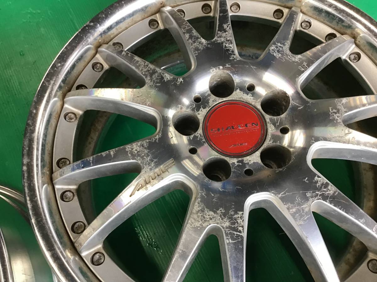 日本製 AME シャレン MX アルミホイール 4本 18インチ 8J 9J +45 +45 