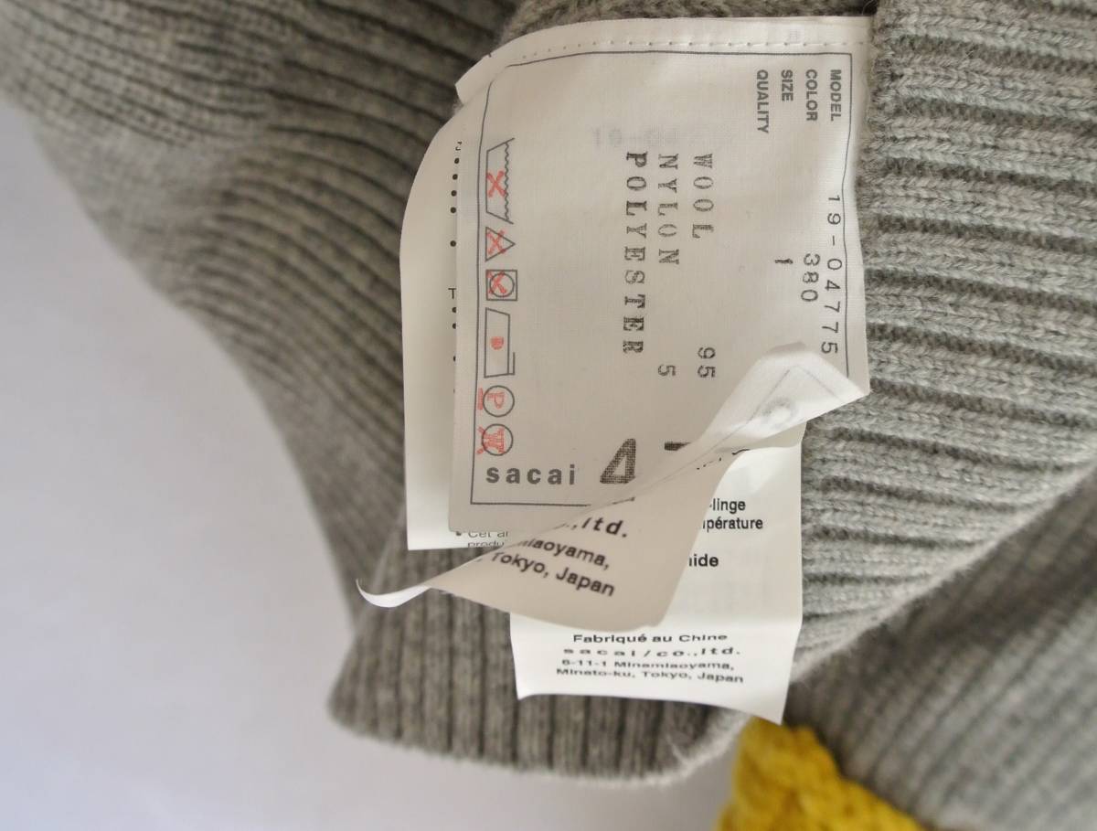 sacai コントラストパネル タートルニット sacaiサカイ - sacai(サカイ) &frasl; shop サカイ セーター セーターの通販はau by 财神's 安中さん セーターの通販 公式通販