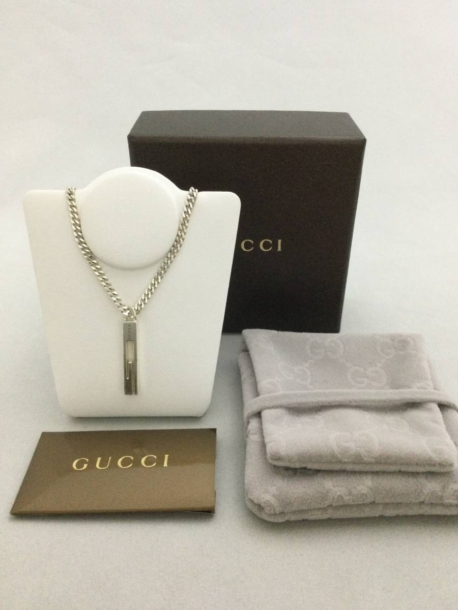 GUCCI グッチ カットアウト ネックレス 喜平チェーン シルバー